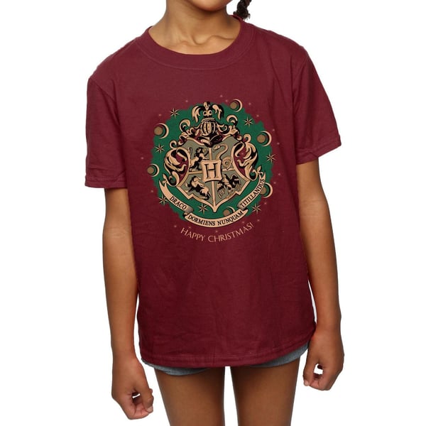 Harry Potter Girls Christmas Wreath Cotton T-Shirt