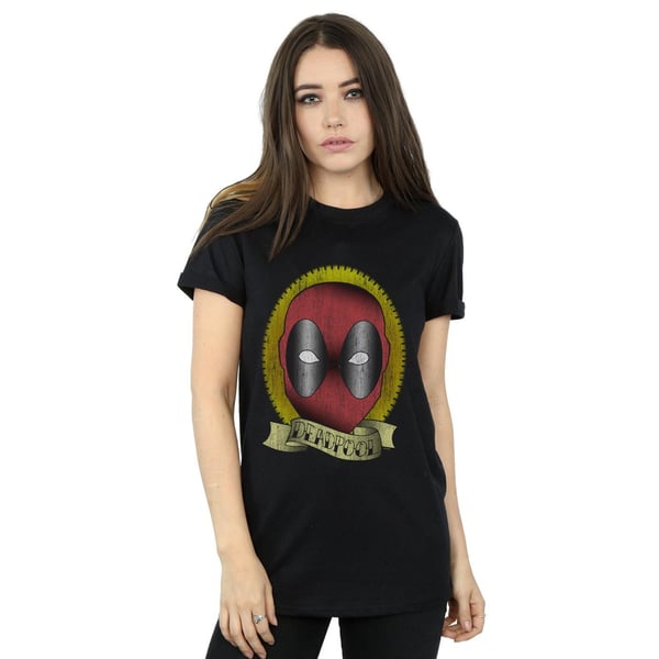 Marvel Womens/Ladies Deadpool Tattoo Print Cotton Boyfriend T-Shirt