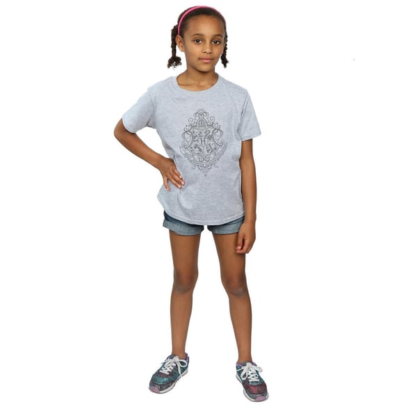 Harry Potter Girls Hogwarts Draco Dormiens Crest Cotton T-Shirt