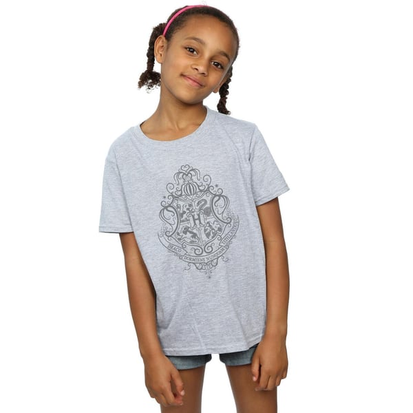 Harry Potter Girls Hogwarts Draco Dormiens Crest Cotton T-Shirt