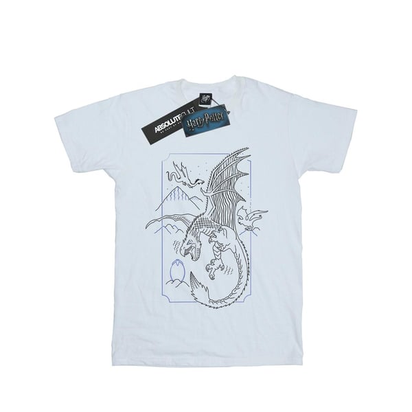 Harry Potter Girls Dragon Line Art Cotton T-Shirt