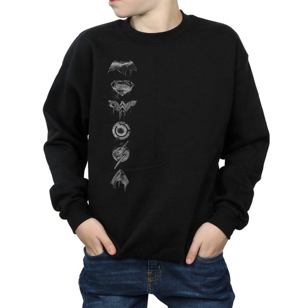 DC Comics Boys Justice League Movie Sprayed Emblems Sweatshirt