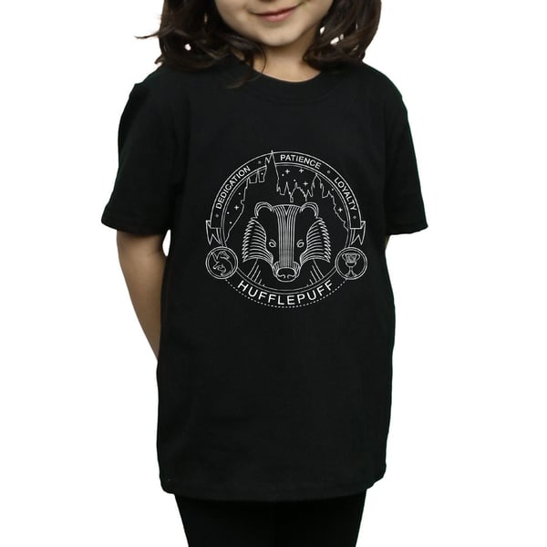Harry Potter Girls Hufflepuff Seal Cotton T-Shirt