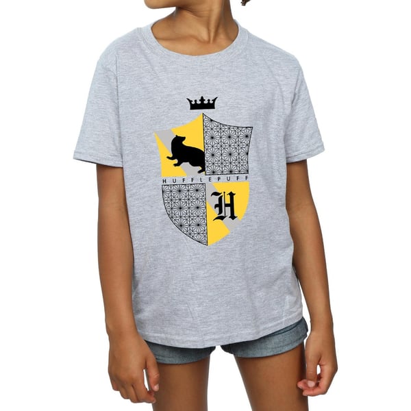 Harry Potter Girls Hufflepuff Shield Cotton T-Shirt