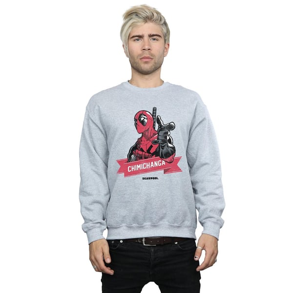 Marvel Mens Deadpool Chimichanga Finger Sweatshirt