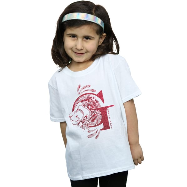 Harry Potter Girls Gryffindor Glitter Cotton T-Shirt