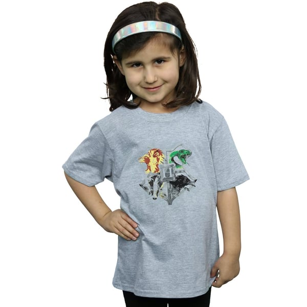 Harry Potter Girls Hogwarts Painted Crest Cotton T-Shirt