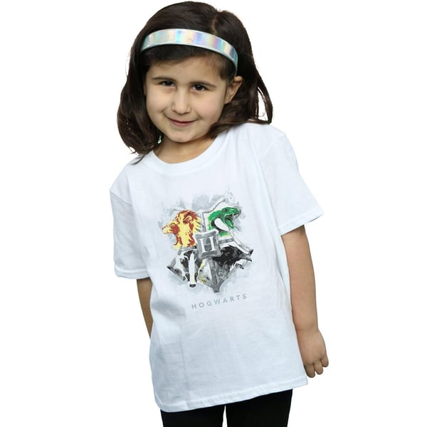 Harry Potter Girls Hogwarts Painted Crest Cotton T-Shirt