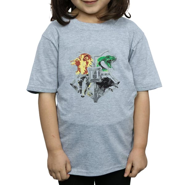 Harry Potter Girls Hogwarts Painted Crest Cotton T-Shirt