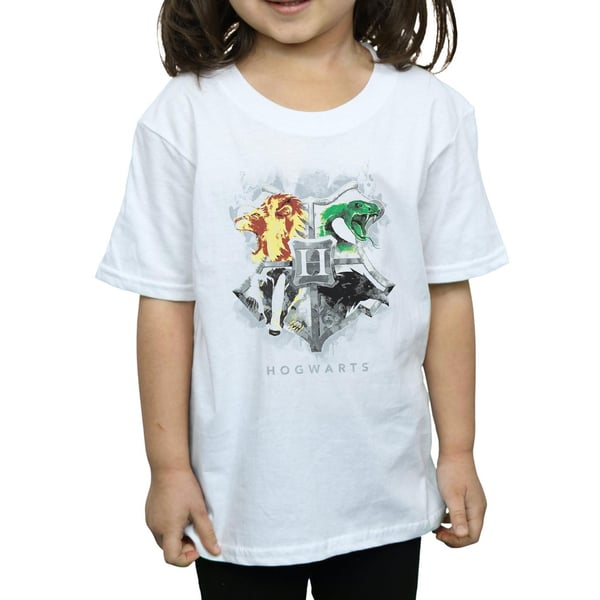 Harry Potter Girls Hogwarts Painted Crest Cotton T-Shirt