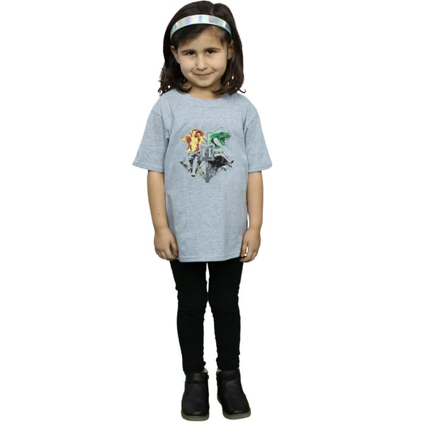 Harry Potter Girls Hogwarts Painted Crest Cotton T-Shirt