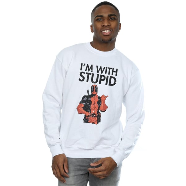 Marvel Mens Deadpool I´m With Stupid Sweatshirt