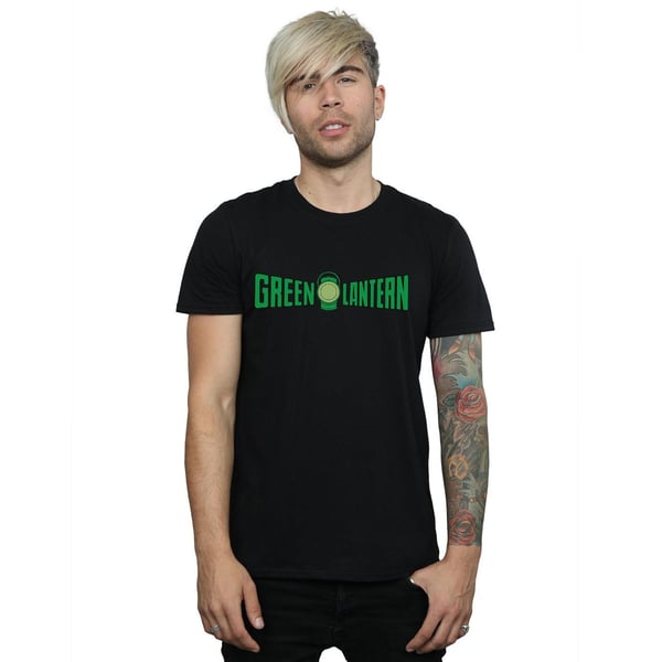 DC Comics Mens Green Lantern Text Logo T-Shirt