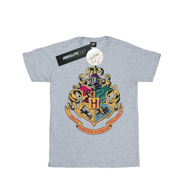 Harry Potter Girls Hogwarts Crest Gold Ink Cotton T-Shirt