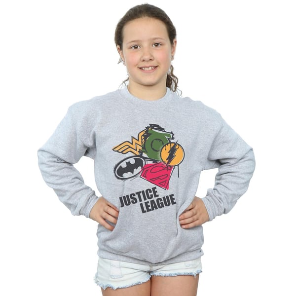 DC Comics Girls Justice League Spray Logos Sweatshirt