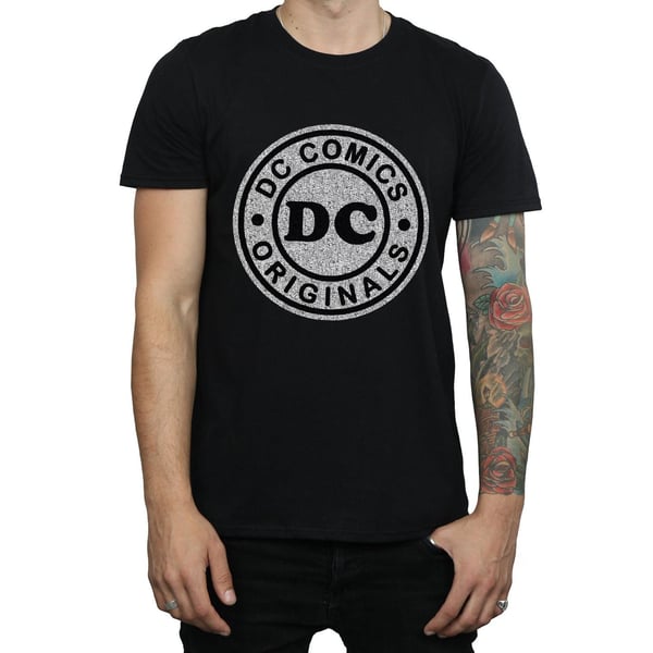 DC Comics Mens DC Originals Crackle Logo T-Shirt