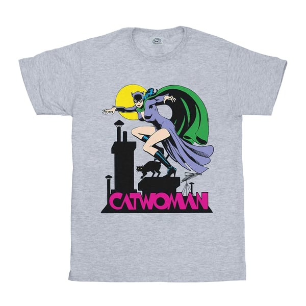 DC Comics Herr Catwoman Text Logotyp T-Shirt