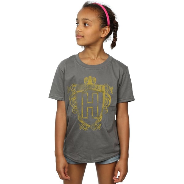 Harry Potter Girls Hufflepuff Badger Crest Cotton T-Shirt