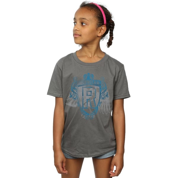 Harry Potter Girls Ravenclaw Raven Crest Cotton T-Shirt