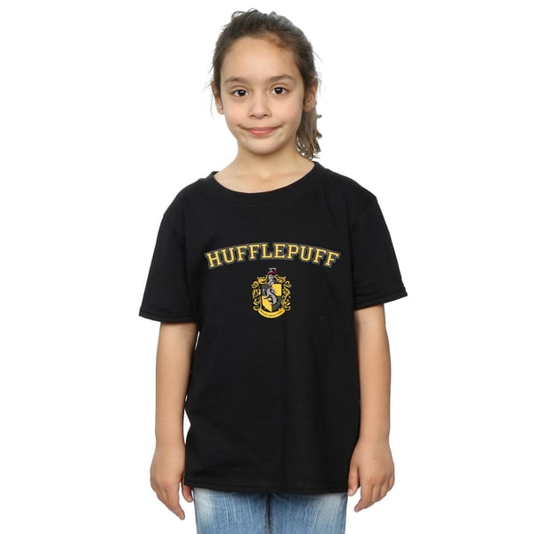 Harry Potter Girls Hufflepuff Crest Cotton T-Shirt