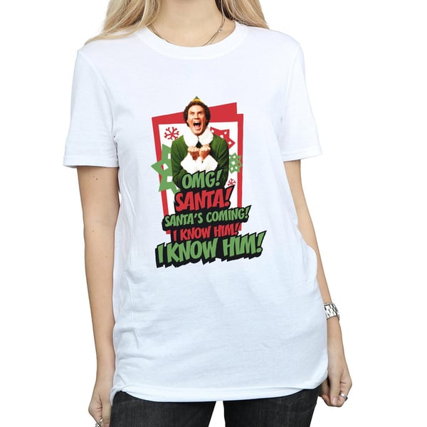 Elf Womens/Ladies OMG Santa Cotton Boyfriend T-Shirt