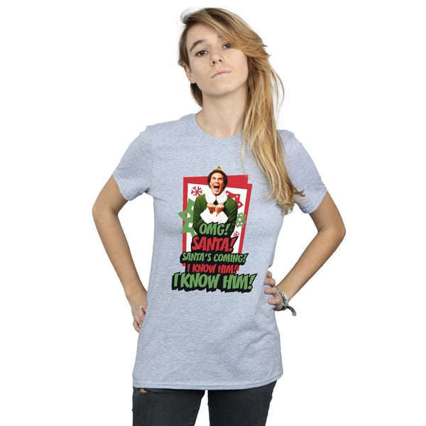 Elf Womens/Ladies OMG Santa Cotton Boyfriend T-Shirt