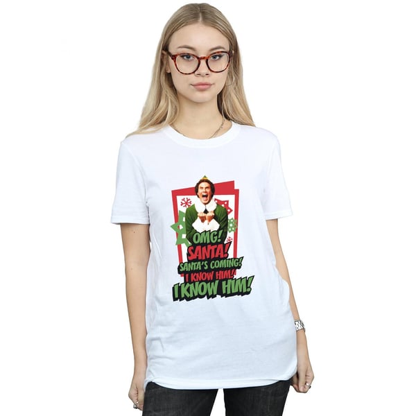 Elf Womens/Ladies OMG Santa Cotton Boyfriend T-Shirt