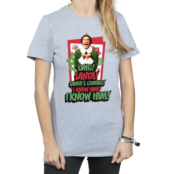 Elf Womens/Ladies OMG Santa Cotton Boyfriend T-Shirt