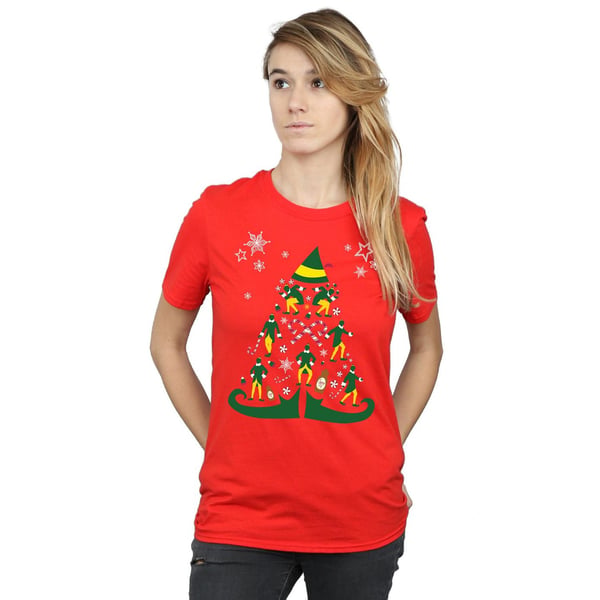 Elf Womens/Ladies Christmas Tree Cotton Boyfriend T-Shirt