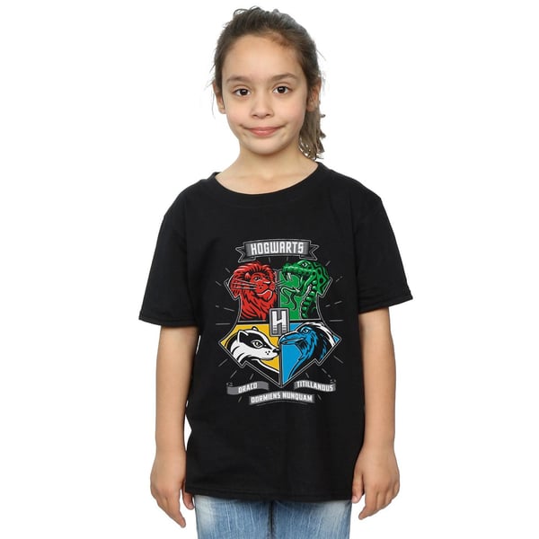 Harry Potter Girls Hogwarts Toon Crest Cotton T-Shirt
