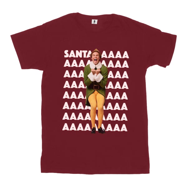Elf Womens/Ladies Buddy Santa Scream Cotton Boyfriend T-Shirt