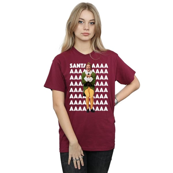 Elf Womens/Ladies Buddy Santa Scream Cotton Boyfriend T-Shirt