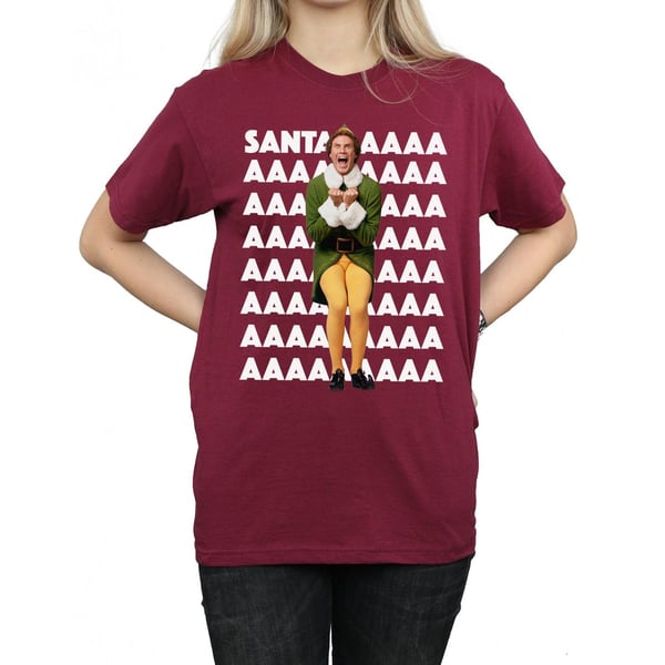 Elf Womens/Ladies Buddy Santa Scream Cotton Boyfriend T-Shirt
