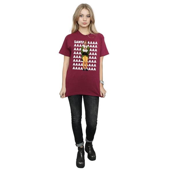 Elf Womens/Ladies Buddy Santa Scream Cotton Boyfriend T-Shirt