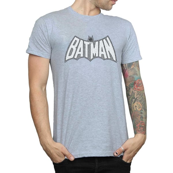 DC Comics Mens Batman Retro Crackle Logo T-Shirt