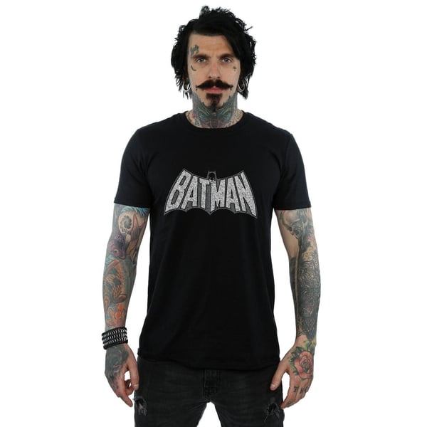 DC Comics Mens Batman Retro Crackle Logo T-Shirt