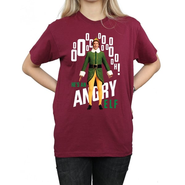 Elf Womens/Ladies Angry Elf Cotton Boyfriend T-Shirt