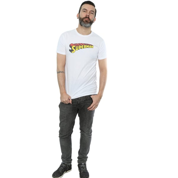 DC Comics Mens Superman Telescopic Crackle Logo T-Shirt