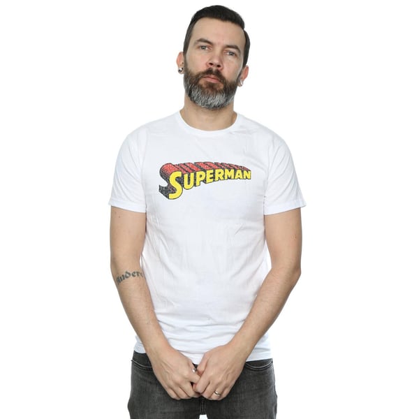 DC Comics Mens Superman Telescopic Crackle Logo T-Shirt