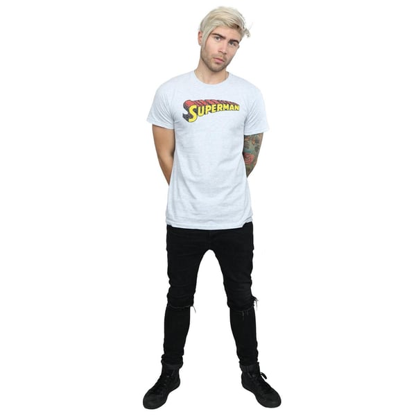 DC Comics Mens Superman Telescopic Crackle Logo T-Shirt