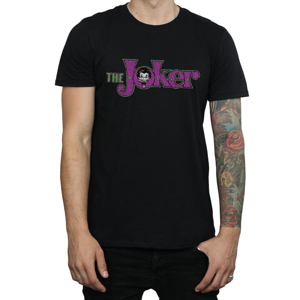 DC Comics Mens The Joker Crackle Logo T-Shirt