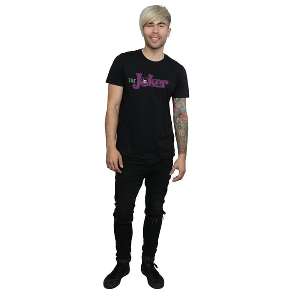 DC Comics Mens The Joker Crackle Logo T-Shirt