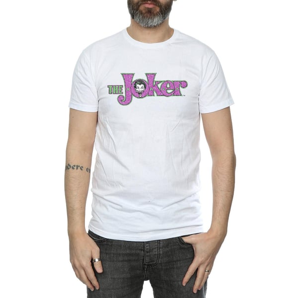 DC Comics Mens The Joker Crackle Logo T-Shirt