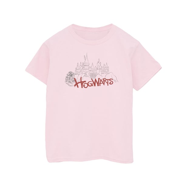 Harry Potter Girls Hogwarts Castle Spray Cotton T-Shirt