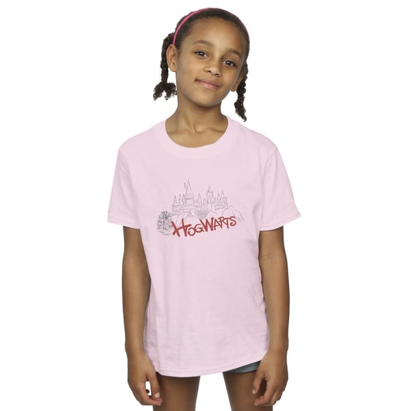 Harry Potter Girls Hogwarts Castle Spray Cotton T-Shirt