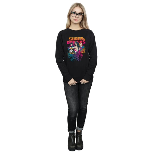 DC Comics Womens/Ladies Super Powers Neon Floral Sweatshirt