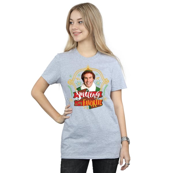Elf Womens/Ladies Buddy Smiling Cotton Boyfriend T-Shirt