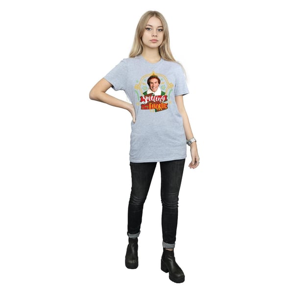 Elf Womens/Ladies Buddy Smiling Cotton Boyfriend T-Shirt