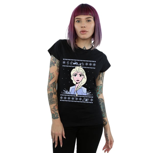Disney Womens/Ladies Frozen 2 Elsa Christmas Cotton T-Shirt