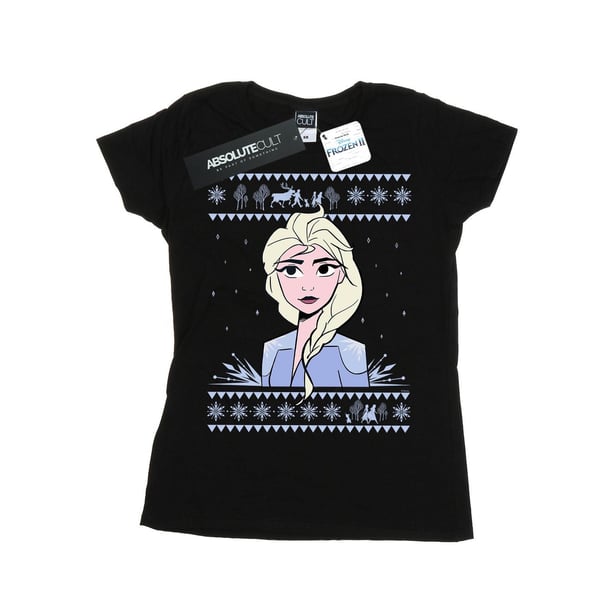 Disney Womens/Ladies Frozen 2 Elsa Christmas Cotton T-Shirt